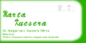 marta kucsera business card