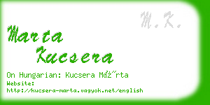 marta kucsera business card